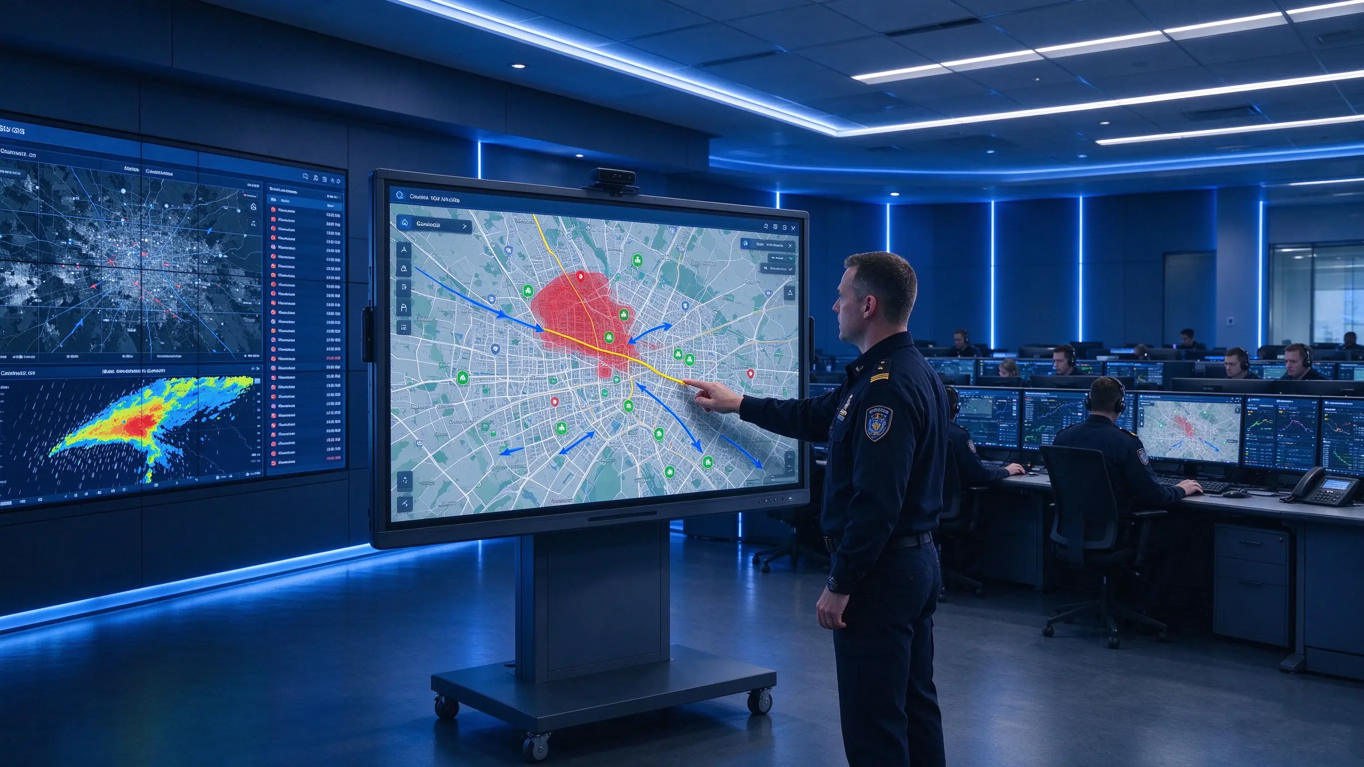Qtenboard Emergency Command Center Interactive Whiteboard GIS Video Wall
